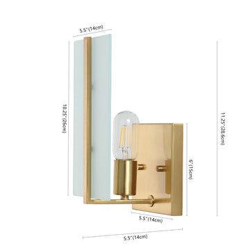Mila 5.5" Modern Coastal Iron/Glass LED Sconce - JONATHAN Y